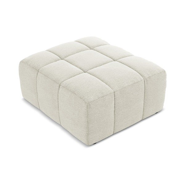 Bež tabure od bouclé tkanine Aloha – Makamii-image-2