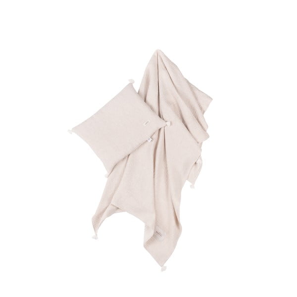 Krem komplet dječje deke i jastuka od muslina 100x130 cm Muslin Linen – Malomi Kids