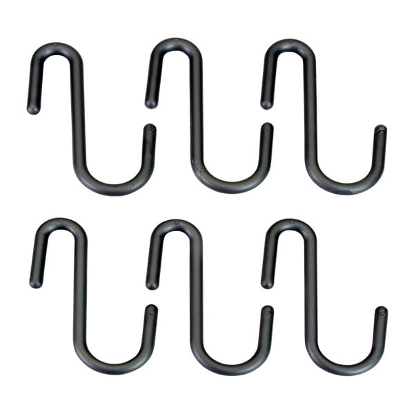 Crne/sive plastična viseće kuke u setu 6 kom City – Metaltex-image-1