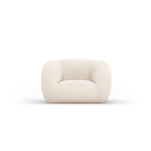 Krem fotelja od bouclé tkanine Essen – Cosmopolitan Design