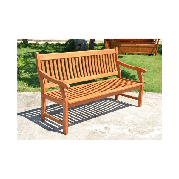 Smeđa vrtna klupa od masivnog drveta New Jersey – Garden Pleasure-image-1