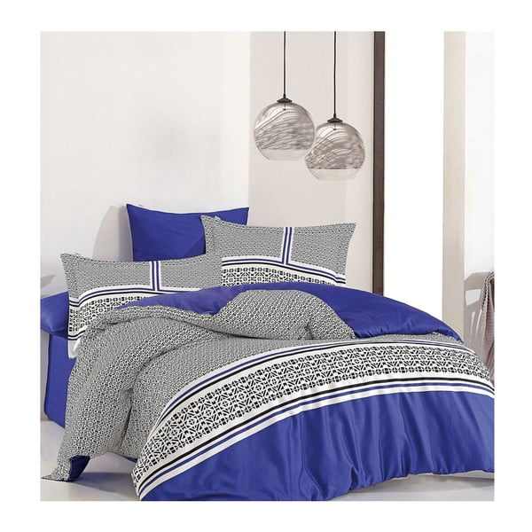Pamučne satenske posteljine za krevet za jednu osobu Perre Suro, 160 x 220 cm