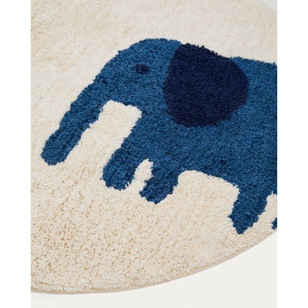 Periv/ručno rađen pamučan dječji tepih boje slonovače ø100 cm Tandani – Kave Home-image-2