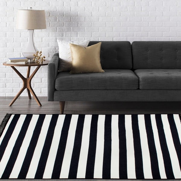 Crno-bijeli obostrani tepih Sentinus, 120 x 180 cm-image-1