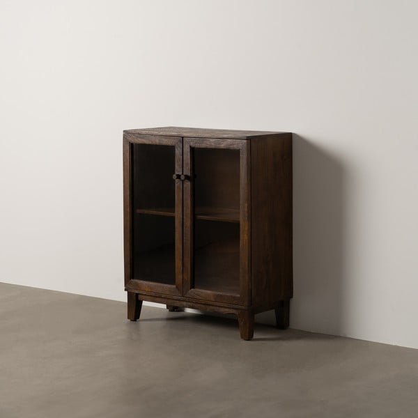 Smeđa vitrina od masivnog manga 80x100x40 cm Ravi – Ixia-image-3