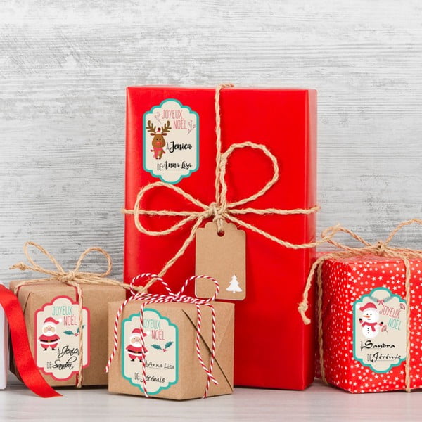 Set od 6 božićnih naljepnica Ambijentalne oznake za darove