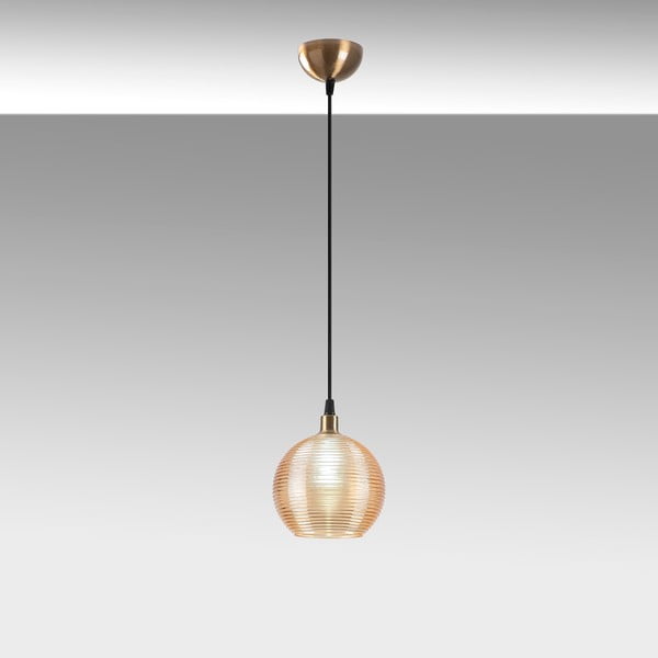 Oker žuta/u zlatnoj boji viseća svjetiljka sa staklenim sjenilom ø 15 cm Muzo – Opviq lights-image-3