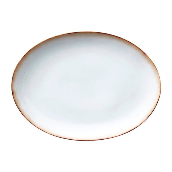 Sivo-krem ovalna zdjela od kamenine Bitz Basics Grey Cream, 45 x 34 cm