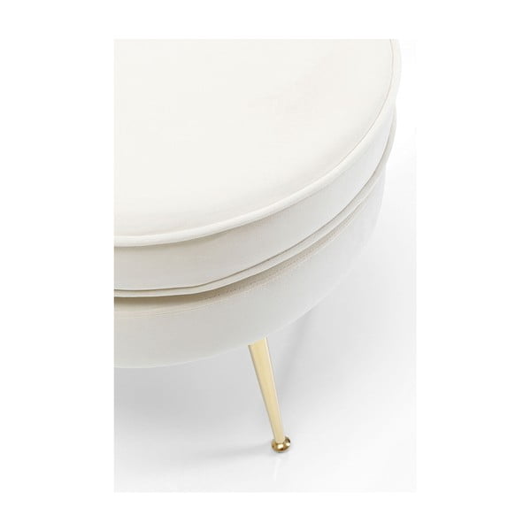 Bijeli baršunast tabure Water Lily – Kare Design-image-2