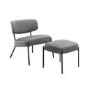 Siva baršunasti fotelja s naslonjačem za noge Jerry – Støraa