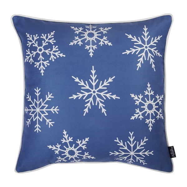 Plava jastučnica s božićnim motivom Mike & Co.. NEW YORK Honey Snowflakes, 45 x 45 cm