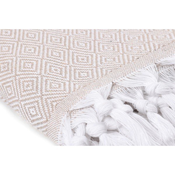 Svjetlobež pamučni pokrivač Galina Beige White, 220 x 240 cm-image-4
