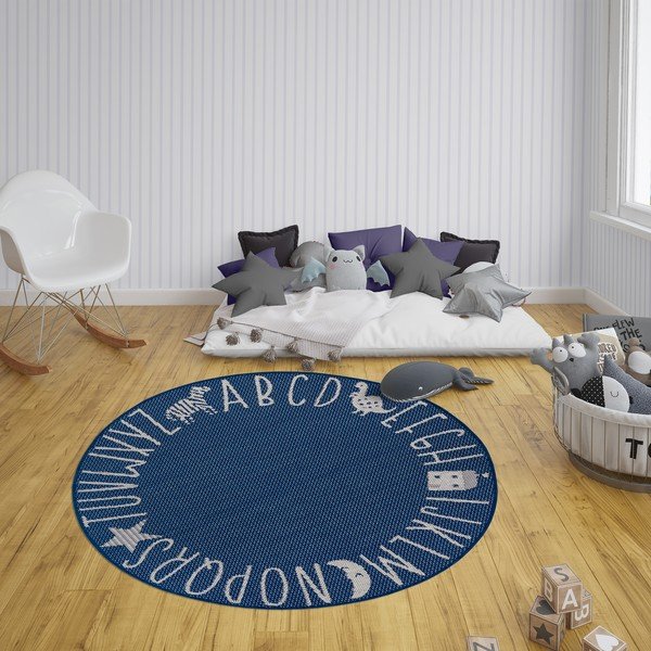 Plavi dječji tepih Ragami Letters, Ø 160 cm-image-1