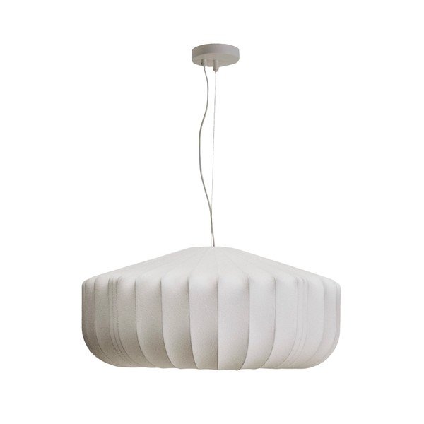 Bijela stropna svjetiljka s tekstilnim sjenilom ø 76 cm Somar – Kave Home