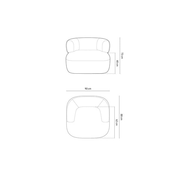 Bež fotelja od bouclé tkanine Jenny – Micadoni Home-image-4