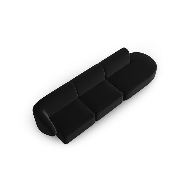 Crna baršunasti sofa s lijevim kutom 311 cm Paolo – Milo Casa-image-1