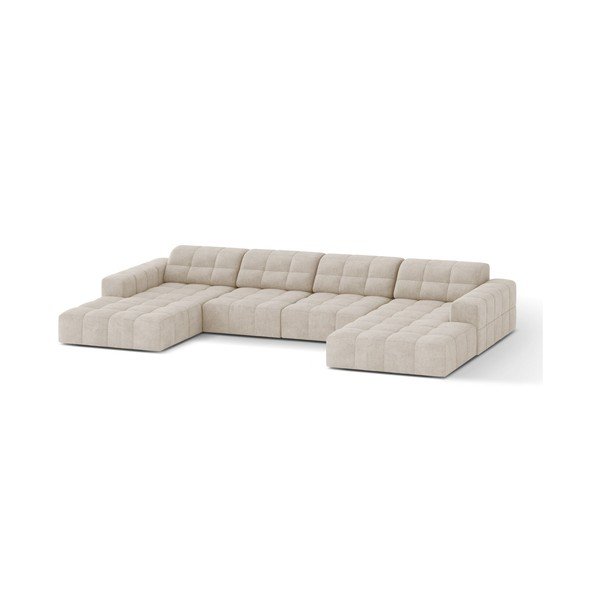 Krem kutna garnitura od šenila (u obliku slova "U") Chicago – Cosmopolitan Design-image-1