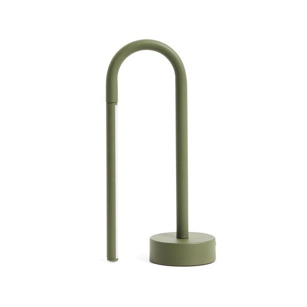 Zelena metalna LED stolna lampa (visina 30 cm) Bow – Kave Home