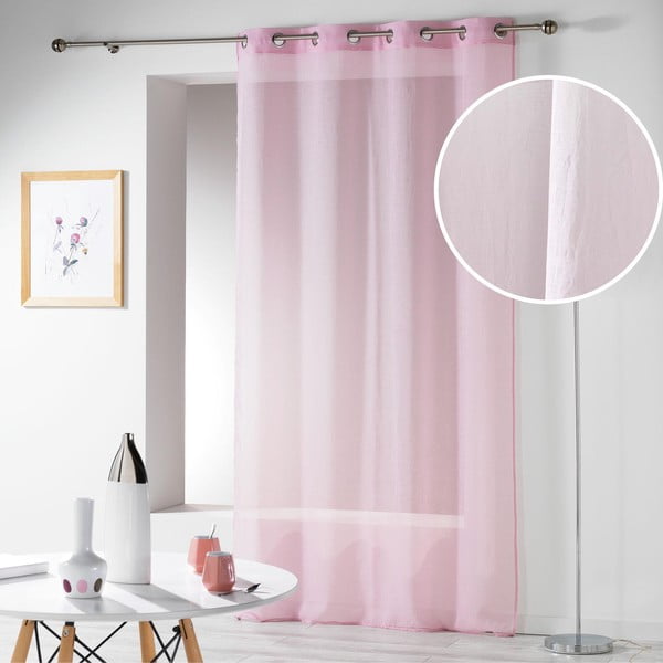 Ružičasta prozirna zavjesa 140x280 cm Telma – douceur d'intérieur-image-4
