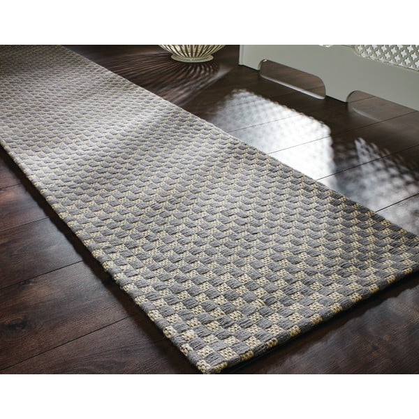 Sivi tepih od jute Flair Rugs Check, 80 x 150 cm