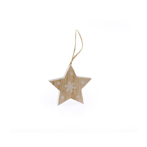 Drvena viseća zvijezda Dakls Pahulja, visina 7,2 cm