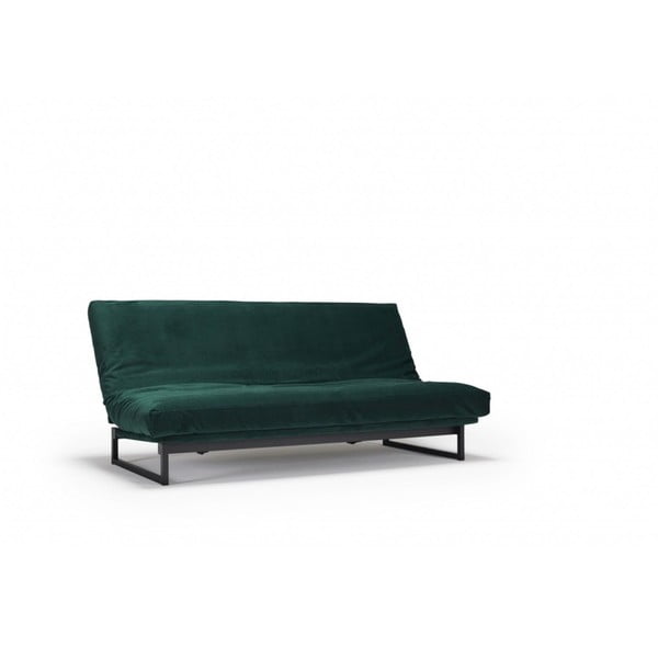Tamnozeleni kauč na razvlačenje s poklopcem koji se može skinuti Innovation Fraction Velvet Forest Green, 97 x 200 cm