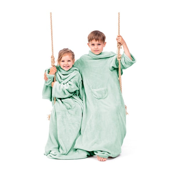 Zelena dječja deka s rukavima DecoKing Lazykids