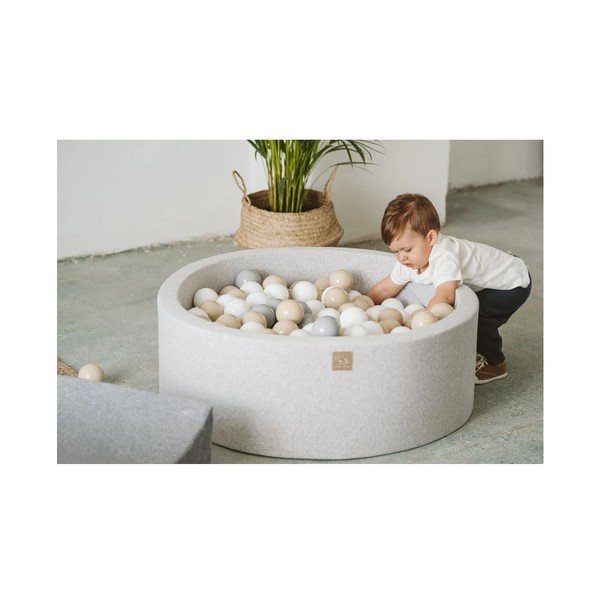 Sivi bazen s lopticama od samta ø 90x30 cm Montessori – Meowbaby-image-1