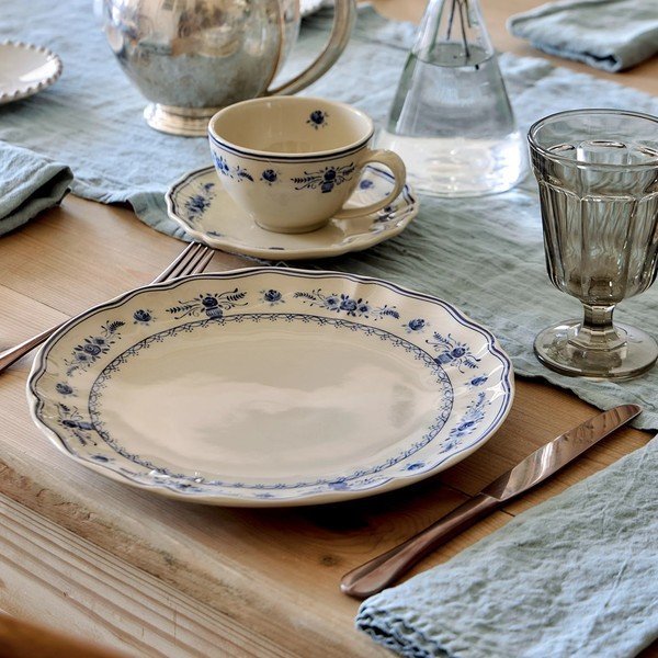 Plavi/bež tanjur od kamenine ø 27 cm Vila – Costa Nova-image-1