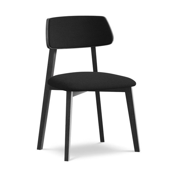 Crna blagovaonska stolica od masivnog drveta Niu – Makamii