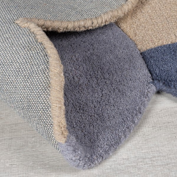 Bež ručno rađen vunen tepih 200x290 cm Mia Scallop Frame – Flair Rugs-image-3