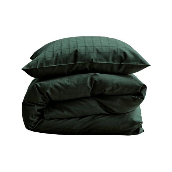 Tamno zelena pamučna posteljina za krevet za jednu osobu 140x200 cm Clear - Södahl