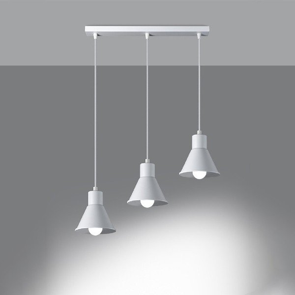 Bijela viseća lampa s metalnim sjenilom 45x14 cm Martina - Sollux-image-2