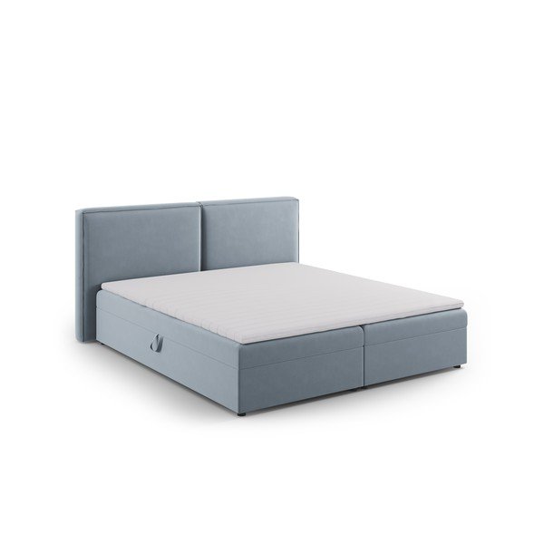 Svijetlo plavi boxspring krevet s prostorom za pohranu 180x200 cm Arendal – Cosmopolitan Design