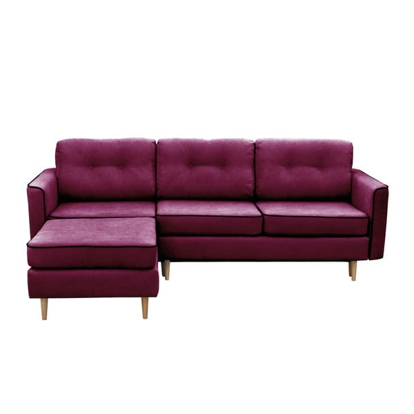 Ljubičasti kauč na razvlačenje sa svijetlim nogama Mazzini Sofas Ladybird, lijevi kut