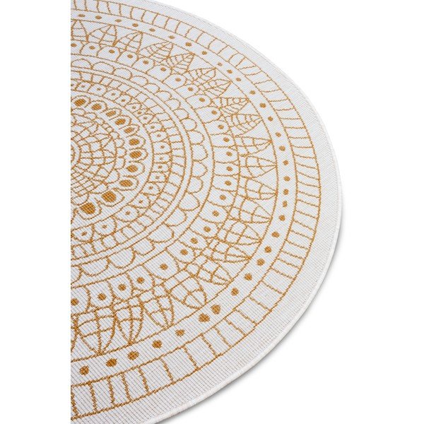 Oker žuti/bijeli okrugli vanjski tepih ø 140 cm Porto – NORTHRUGS-image-4