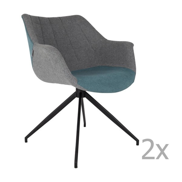 Set od 2 sivo-plave Zuiver Doulton stolice