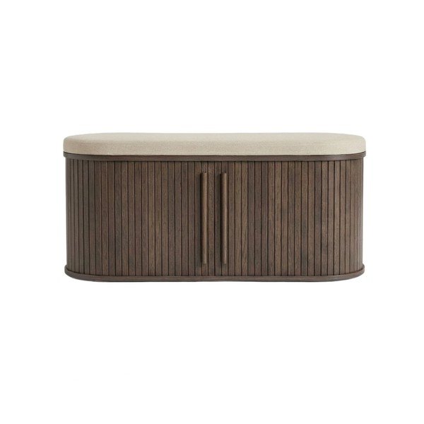 Podstavljena klupa u tamnoj prirodnoj boji Meta – Unique Furniture