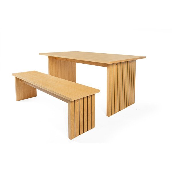 Blagovaonski stol s pločom u dekoru hrasta 90x160 cm Stripe - Woodman-image-3