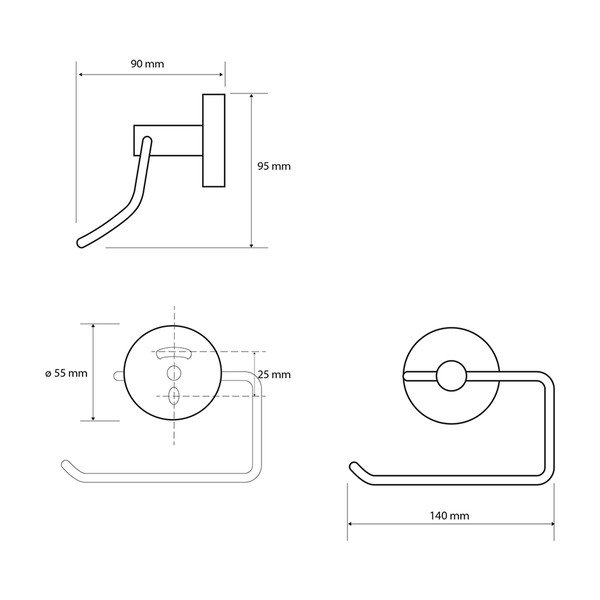 Držač toaletnog papira od crnog mesinga Sapho X-Round-image-1