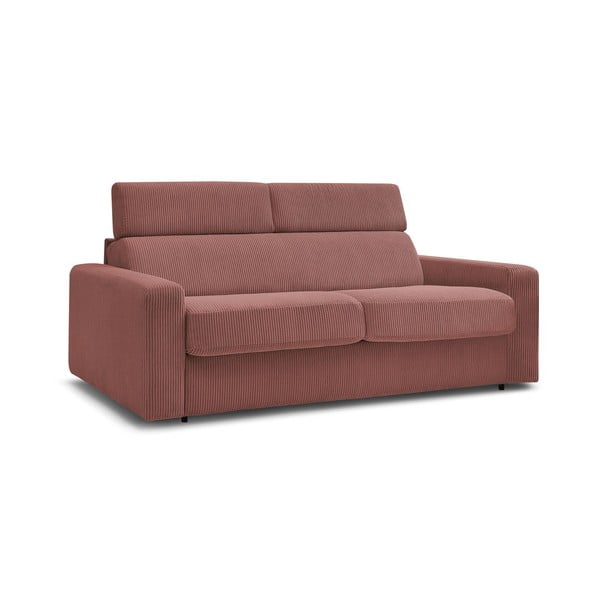 Ružičasta sklopiva sofa od samta 195 cm Monaco – Bobochic Paris-image-1
