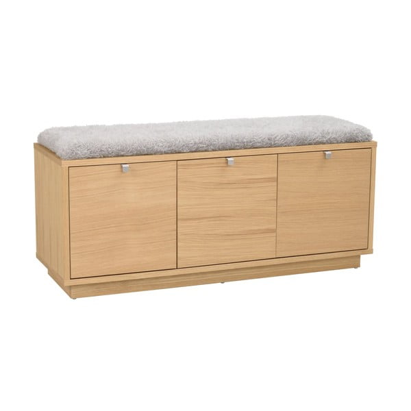 Sivi/u prirodnoj boji ormarić za cipele u dekoru hrasta s klupom Confetti – Rowico