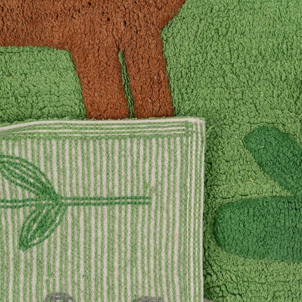 Zelena periva pamučna staza 90x175 cm Animals – Ixia-image-4