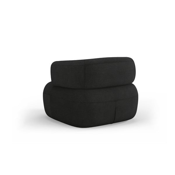 Crna fotelja od bouclé tkanine Jenny – Micadoni Home-image-3