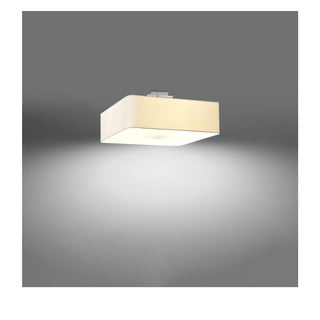 Bijela stropna svjetiljka sa staklenim sjenilom/s tekstilnim sjenilom 45x45 cm Kortez – Nice Lamps