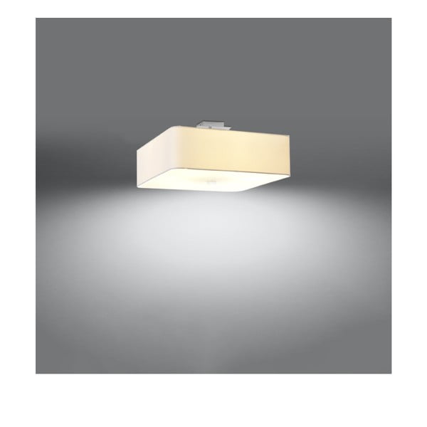 Bijela stropna svjetiljka sa staklenim sjenilom/s tekstilnim sjenilom 45x45 cm Kortez – Nice Lamps