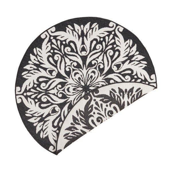 Crno-krem vanjski tepih NORTHRUGS Madrid, ⌀ 200 cm-image-2