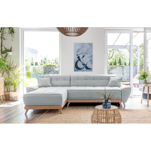 Svijetlo siva kutna garnitura na razvlačenje Miuform Dazzling Daisy-image-1