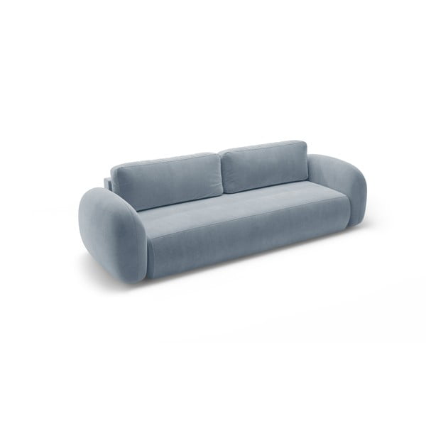 Prljavo plava baršunasti sklopiva/s prostorom za odlaganje sofa 262 cm Tonale – Cosmopolitan Design-image-2