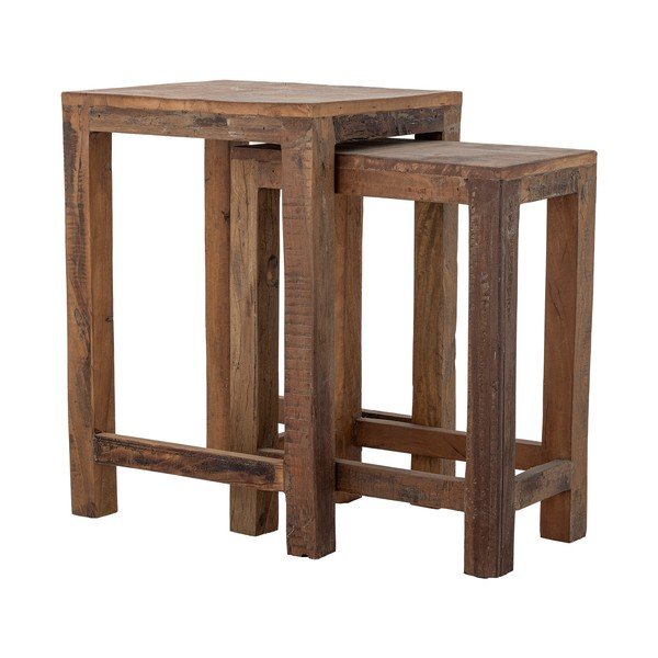 Pomoćni stolići u setu 2 kom od recikliranog drva 40x36 cm Galen – Bloomingville-image-3